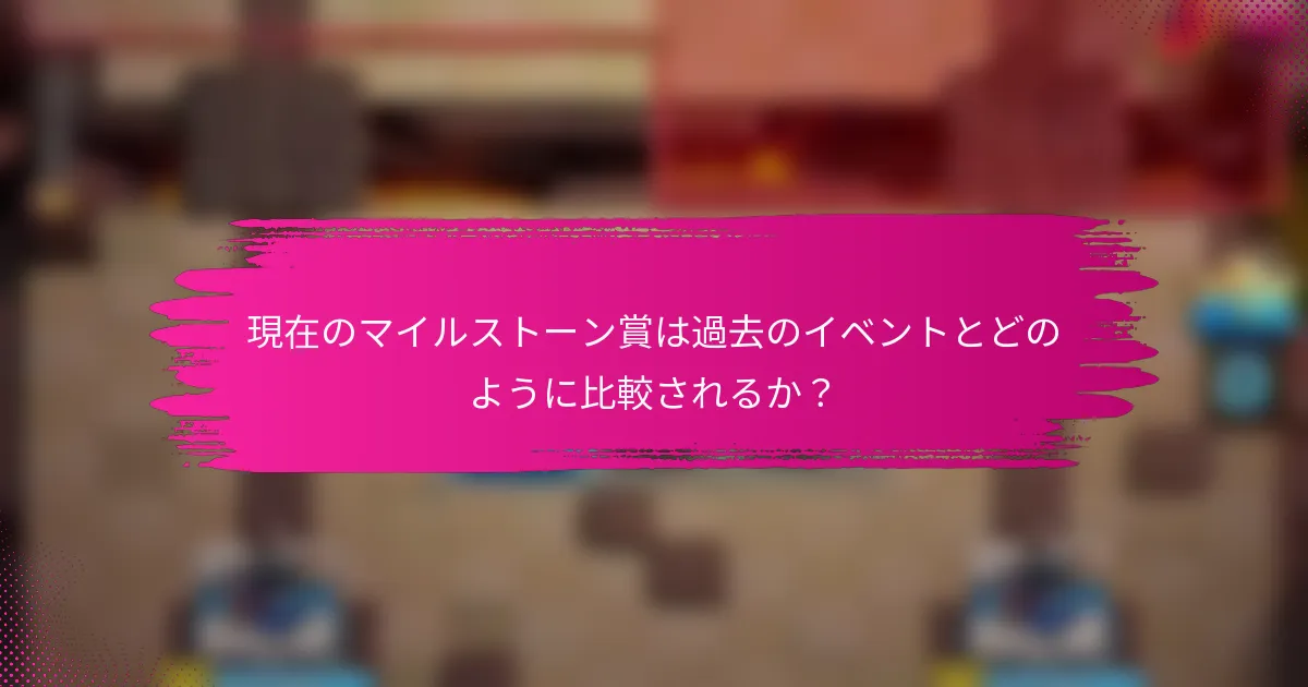 現在のマイルストーン賞は過去のイベントとどのように比較されるか？
